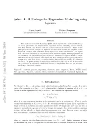 Iprior: an R Package for Regression Modelling Using I-Priors