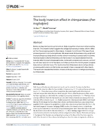 The Body Inversion Effect in Chimpanzees (Pan Troglodytes)