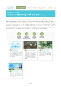 To Create Harmony with Nature Environment