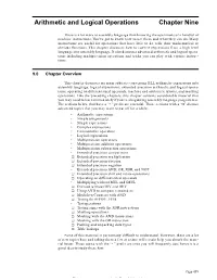 Arithmetic and Logical Operations Chapter Nine