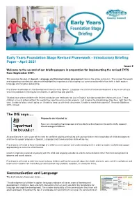 Early Years Foundation Stage Revised Framework