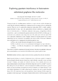 Exploring Quantum Interference in Heteroatom- Substituted Graphene-Like Molecules