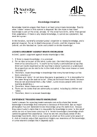Knowledge Innatism
