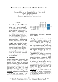 Learning Language Representations for Typology Prediction