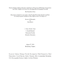 Relation Between Surface Structural and Chemical Properties of Platinum Nanoparticles and Their Catalytic Activity in the Decomposition of Hydrogen Peroxide