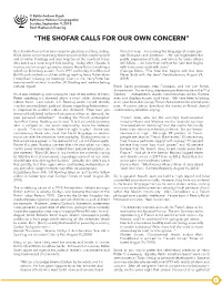 “The Shofar Calls for Our Own Concern”