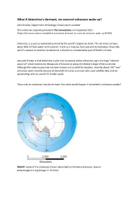 What If Antarctica's Volcanoes Erupt