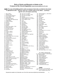 14 List of Relics at Expostition--5XXI