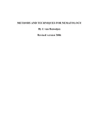 Methods and Techniques for Nematology