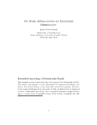 On Some Applications of Extended Mereology1