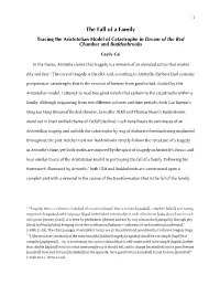 The Fall of a Family: Tracing the Aristotelian Model of Catastrophe In