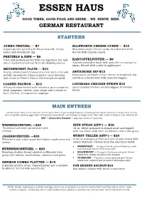View Our Dinner Menu