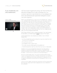 2011 Was a Year of Significant Changes for Thomson Reuters. We Have Emerged from It with a Renewed Focus on Customer Experience