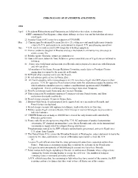 Chronology of Statements and Events