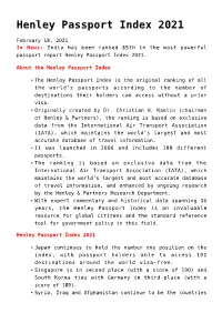 Henley Passport Index 2021
