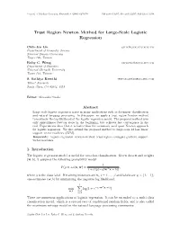Trust Region Newton Method for Large-Scale Logistic Regression