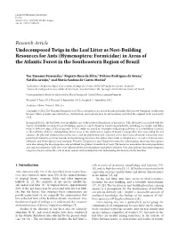 Undecomposed Twigs in the Leaf Litter As Nest-Building Resources