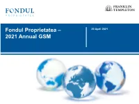 2021 Annual GSM Performance Report Report on the Discount Objective Discount Objective