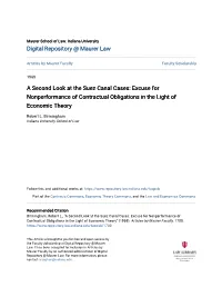 A Second Look at the Suez Canal Cases: Excuse for Nonperformance of Contractual Obligations in the Light of Economic Theory