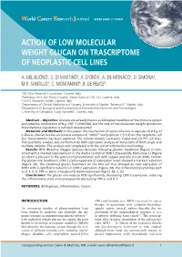 Action of Low Molecular Weight Glucan on Trascriptome of Neoplastic Cell Lines