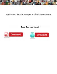 Application Lifecycle Management Tools Open Source