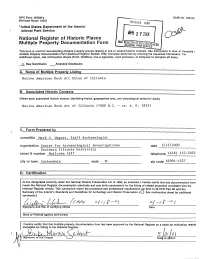 APR 2 7 200I National Register of Historic Places Multiple Property Documentation Form