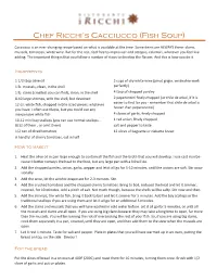 Chef Ricchi's Cacciucco (Fish Soup)