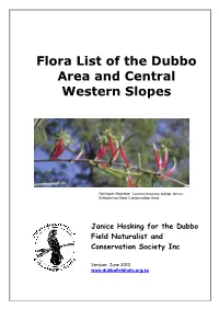 Dubbo Region Flora List 2012