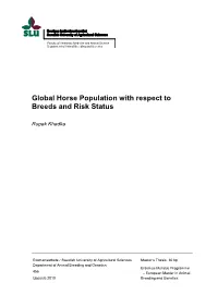 Global Horse Population with Respect to Breeds and Risk Status