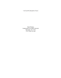 Matt Wheeler Instrumental Ensemble Literature December 19Th, 2011 Prof