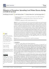 Memetics of Deception: Spreading Local Meme Hoaxes During COVID-19 1St Year