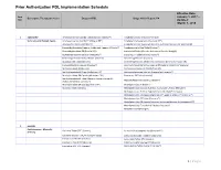 Prior Authorization PDL Implementation Schedule