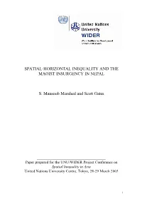 Spatial-Horizontal Inequality and Maoist Insurgency in Nepal