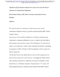 (Z|−4|) Admixture Signal with a Source from Ancient Wusun Observed In