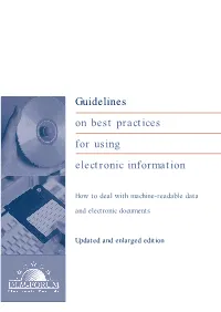 Guidelines on Best Practices for Using Electronic Information