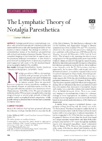 The Lymphatic Theory of Notalgia Paresthetica