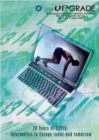 UPGRADE, Vol. X, Issue No. 4, August 2009