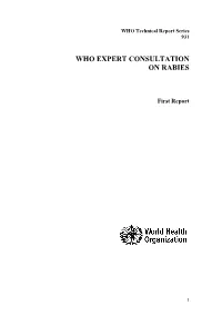 WHO Expert Consultation on Rabies, First Report