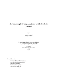 Bootstrapping Scattering Amplitudes in Effective Field Theories
