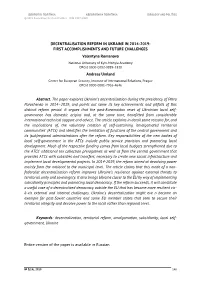 Decentralisation Reform In