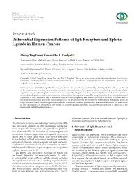 Differential Expression Patterns of Eph Receptors and Ephrin Ligands in Human Cancers