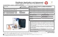 Distributor Application Main Page