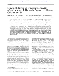 Extreme Reduction of Chromosome-Specific Α-Satellite Array Is Unusually Common in Human Chromosome 21