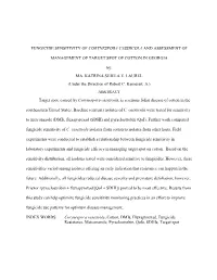 Fungicide Sensitivity of Corynespora Cassiicola and Assessment Of