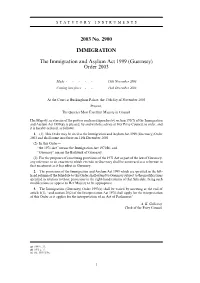 Immigration and Asylum Act 1999 (Guernsey) Order 2003