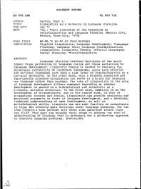 Linguistics As a Resouvce in Language Planning. 16P