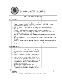 Making a Natural Weaving Keywords
