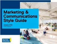 Marketing & Communications Style Guide