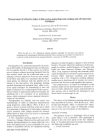 Measurement of Refractive Index in Thin Section Using Dispersion