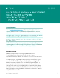Prioritizing Sidewalk Investment Near Transit Supports a More Accessible Transportation System